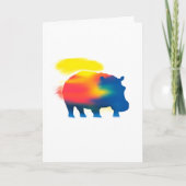 Kleurrijke Spray Paint Hippopotamus Silhouette Kaa Kaart (Voorkant)