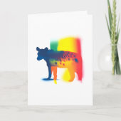 Kleurrijke Spray Paint Hyena Silhouette Kaart (Voorkant)