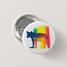 Kleurrijke Spray Paint Hyena Silhouette Ronde Butt Ronde Button 3,2 Cm