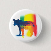 Kleurrijke Spray Paint Hyena Silhouette Ronde Butt Ronde Button 3,2 Cm (Voorkant)