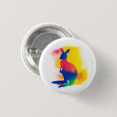 Kleurrijke Spray Paint Kangaroo ronde Button (Voorkant /achterkant)