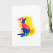 Kleurrijke Spray Paint Kangaroo Silhouet Kaart (Voorkant)