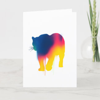 Kleurrijke Spray Paint Leopard Silhouette Kaart