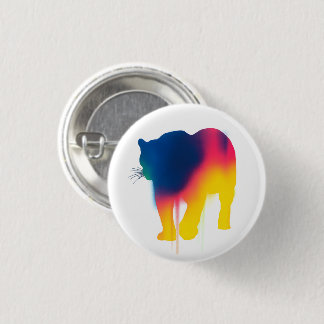 Kleurrijke Spray Paint Leopard Silhouette Ronde Button 3,2 Cm