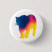 Kleurrijke Spray Paint Leopard Silhouette Ronde Ronde Button 3,2 Cm (Voorkant)