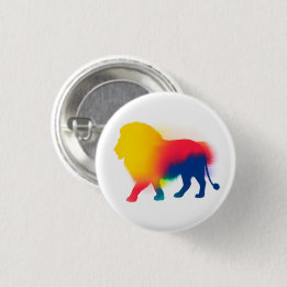 Kleurrijke Spray Paint Lion Silhouette Ronde Butto Button 3,2 Cm