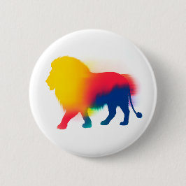 Kleurrijke Spray Paint Lion Silhouette Ronde Butto Button 3,2 Cm