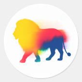 Kleurrijke Spray Paint Lion Silhouette Stickers (Voorkant)