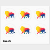 Kleurrijke Spray Paint Lion Silhouette Stickers (Vel)