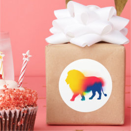 Kleurrijke Spray Paint Lion Silhouette Stickers