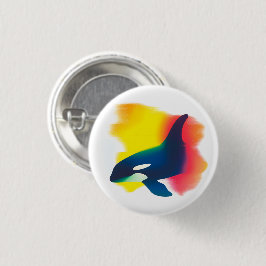 Kleurrijke Spray Paint Orca Silhouette Ronde Butto Ronde Button 3,2 Cm