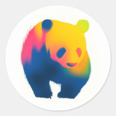 Kleurrijke Spray Paint Panda Silhouette Stickers (Voorkant)