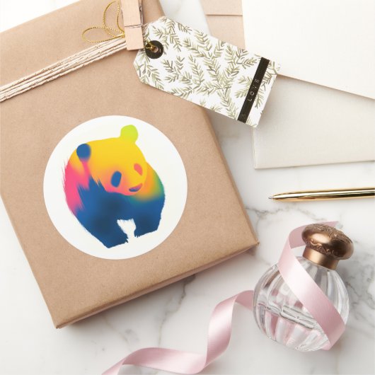 Kleurrijke Spray Paint Panda Silhouette Stickers (Geschenken)