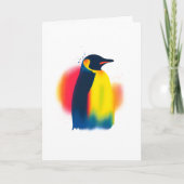 Kleurrijke Spray Paint Penguin Silhouette Kaart (Voorkant)