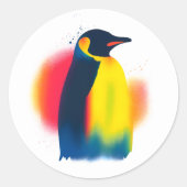 Kleurrijke Spray Paint Penguin Silhouette Stickers (Voorkant)