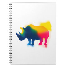 Kleurrijke Spray Paint Rhinoceros Silhouette