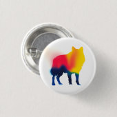 Kleurrijke Spray Paint Wolf Silhouette Ronde Butto Ronde Button 3,2 Cm (Voorkant /achterkant)