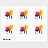 Kleurrijke Spray Paint Wolf Silhouette Stickers (Vel)