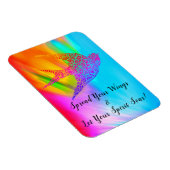 Kleurrijke spreid je vleugels vogelmagneet magneet (Rechterzijde)