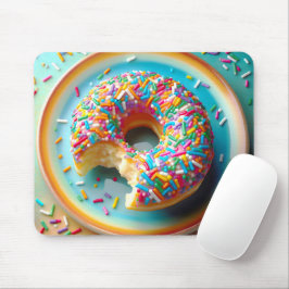 Kleurrijke sprenkels op een donut muismat