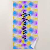 Kleurrijke Sprial Circles Ontspanning Strandlaken (Voorkant)