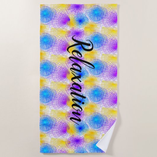 Kleurrijke Sprial Circles Ontspanning Strandlaken (Voorkant)