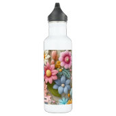 Kleurrijke Spring 3D Felt Floral Art Custom Name Waterfles (Rechts)