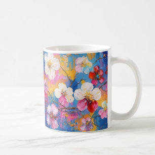 Kleurrijke Spring Flower Print Keramische Mok