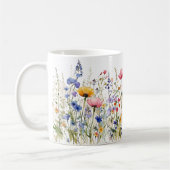 Kleurrijke Spring Flower Waterverf Pattern Koffiemok (Links)