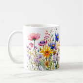 Kleurrijke Spring Flower Waterverf Pattern Koffiemok (Links)