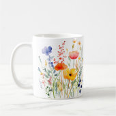 Kleurrijke Spring Flower Waterverf Pattern Koffiemok (Links)