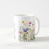 Kleurrijke Spring Flower Waterverf Pattern Koffiemok (Voorkant rechts)