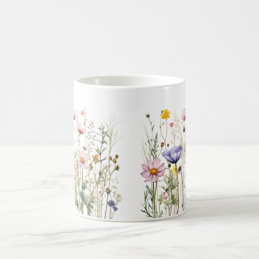 Kleurrijke Spring Flower Waterverf Pattern Koffiemok (Center)