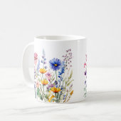Kleurrijke Spring Flower Waterverf Pattern Koffiemok (Voorkant links)