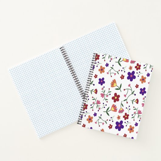 Kleurrijke Spring Flower Waterverf Pattern Notitieboek (Binnen)