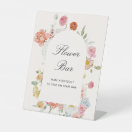 Kleurrijke Spring Flowers Arch Flower Bar Reclamebord Met Voetstuk
