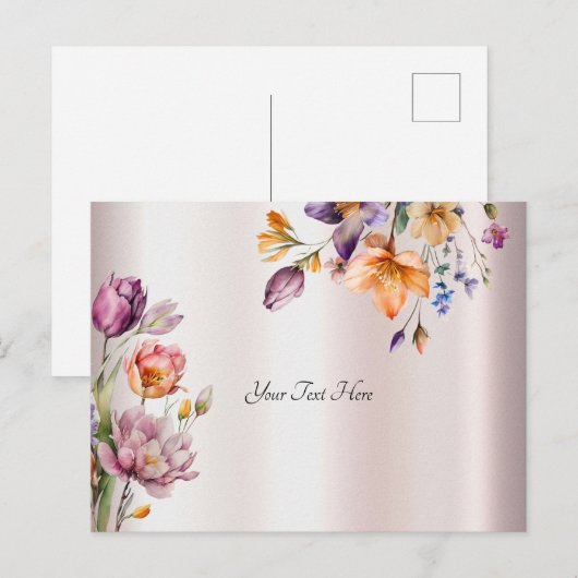 Kleurrijke Spring Flowers Briefkaart (Voorkant / Achterkant)