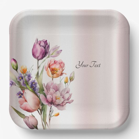 Kleurrijke Spring Flowers Paper Bord (Voorkant)