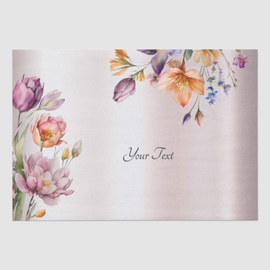 Kleurrijke Spring Flowers Tissue Paper Tissuepapier (Voorkant)