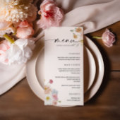 Kleurrijke Spring Flowers Wedding Flat Menu
