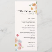 Kleurrijke Spring Flowers Wedding Flat Menu (Voorkant)