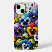 Kleurrijke Spring Pansies en Pareltjes Case-Mate iPhone Case (Achterkant)