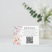 Kleurrijke Spring Photo Wildflower QR Code Details Informatiekaartje (Staand voorkant)