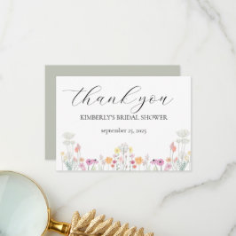 Kleurrijke Spring Wildflower Baby shower Dank u Bedankkaart