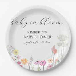 Kleurrijke Spring Wildflower baby shower Papieren Bordje