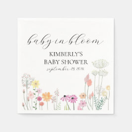 Kleurrijke Spring Wildflower baby shower Servet