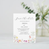 Kleurrijke Spring Wildflower bewaar de datum Briefkaart (Staand voorkant)