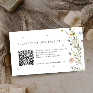 Kleurrijke Spring Wildflower Boho Wedding Details Informatiekaartje