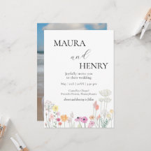 Kleurrijke Spring Wildflower Casual foto bruiloft