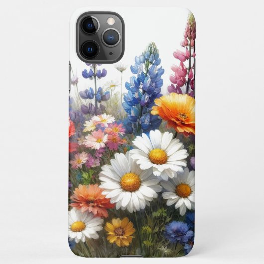 Kleurrijke Spring Wildflower Floral Waterverf Art iPhone Hoesje (Achterkant)